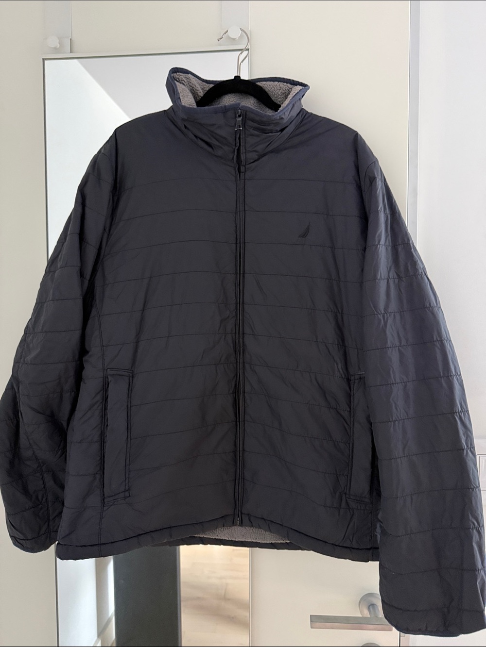 Nautica Men's Quilted Navy Jacket with Collar